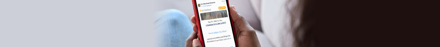 Phone with our daily bread devotional displayed
